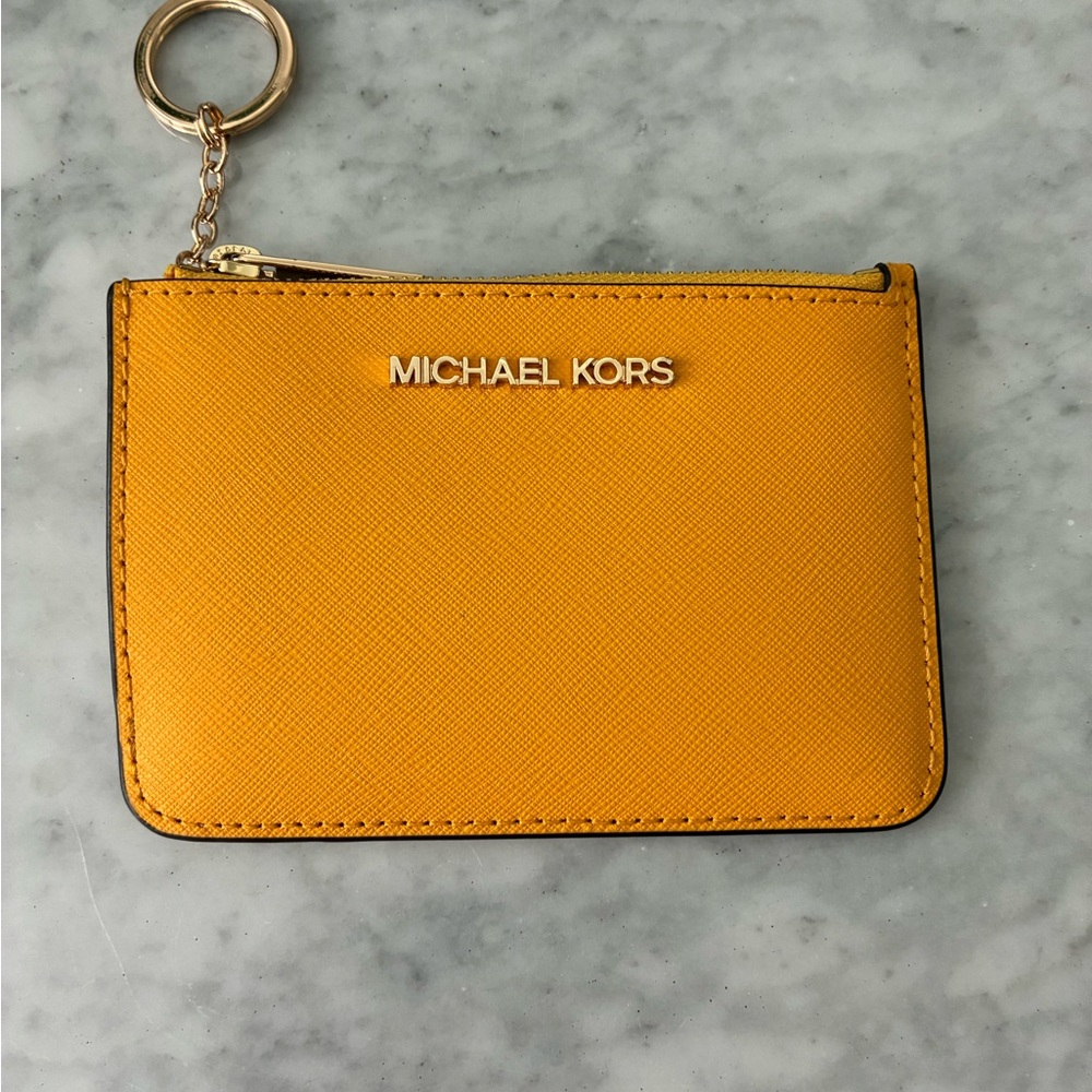 Michael Kors Tan and Yellow Card Holder